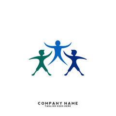 Creative people logo design templat