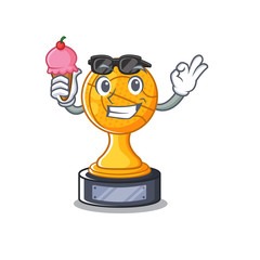 Sticker - With ice cream cartoon basketball trophy display in drawer