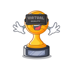 Sticker - Virtual reality basketball trophy character shaped on cartoon