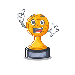 Sticker - Finger basketball trophy above wooden table character