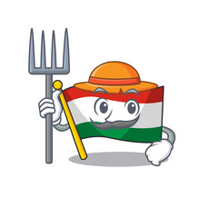 Poster - Farmer flag hungary mascot shaped on cartoon