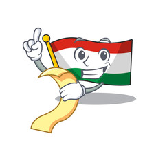 Poster - With menu flag hungary isolated with the cartoon