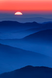 Fototapeta Zachód słońca - sunset scene in the mountains. Ceahlau, Romania