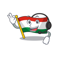 Sticker - With headphone hungary flag folded in character drawer