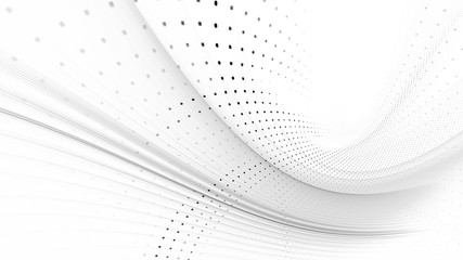 Aufkleber - Abstract background element. Fractal graphics series. Three-dimensional composition of dynamic curves and mosaic halftone effects. Wide format high resolution image. 3d illustration.