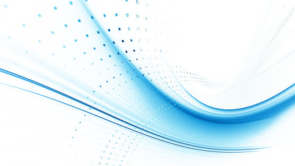 Poster - Abstract background element. Fractal graphics series. Three-dimensional composition of dynamic curves and mosaic halftone effects. Wide format high resolution image. 3d illustration.