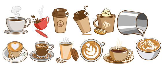 Wall Mural - coffee vector set clipart design