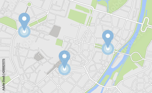 Cuadros en Lienzo City map with some location tags