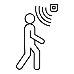 Poster - people motion sensor icon. outline people motion sensor vector icon for web design isolated on white