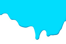 Blue Paint Drip Isolate On White Background