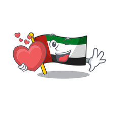 Poster - With heart flag united arab emirates on mascot