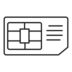 Poster - Business sim card icon. Outline business sim card vector icon for web design isolated on white background
