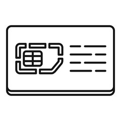 Poster - Mobile sim card icon. Outline mobile sim card vector icon for web design isolated on white background