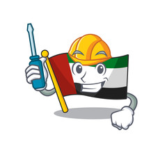 Poster - Automotive flag united arab emirates in character