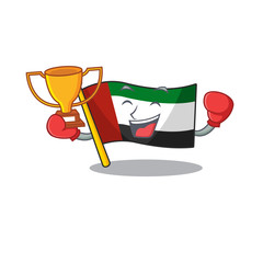 Poster - Boxing winner flag united arab emirates in character