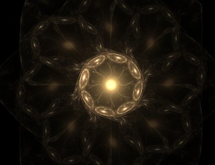 Poster - fractal radial pattern on the subject of science, technology and design