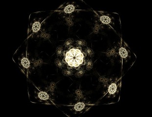 Poster - fractal radial pattern on the subject of science, technology and design