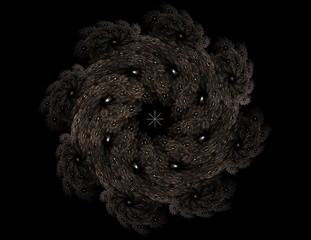 Poster - Abstract fractal color background with crossing circles and oval. Motion illustration.