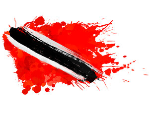 Wall Mural - Flag of Republic of Trinidad and Tobago made of colorful splashes