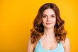 © deagreez - Close up photo of charming cute nice girlfriend standing isolated with vibrant color background
