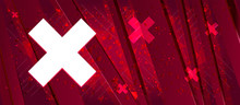 Cross Icon Abstract Design Bright Red Banner Background