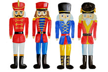 Set Of Watercolor Hand Drawn Wooden Toy Soldier - Nutcracker