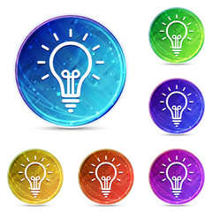 Wall Mural - Lightbulb icon digital abstract round buttons set illustration