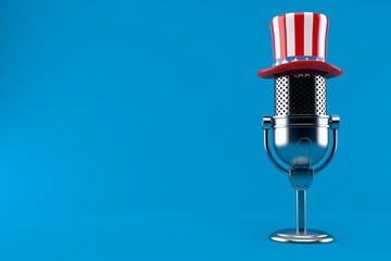 Wall Mural - Radio microphone with usa hat