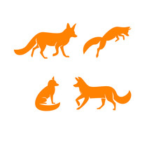 Fox Run Unique Logo Icon Design Vector
