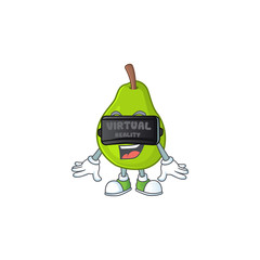 Poster - Virtual reality guava fruit ripe mascot cartoon style.