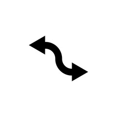 Poster - arrow black vector icon. arrow up to the left and down to the right. arrow icon. arrow isolated on w