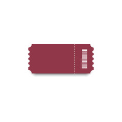 Wall Mural - realistic ticket with shadow. ticket red isolated on white background. blank ticket. coupon with sha