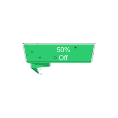 Sticker - linear promotion ribbon banner. price tag. sticker flat. badge icon. poster or banner. tag isolated 