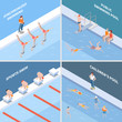 Public Swimming Pool Isometric Concept