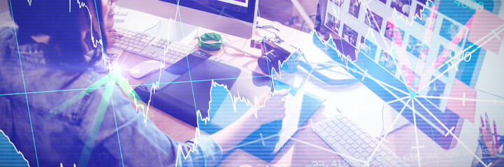 Poster - Composite image of stocks and shares