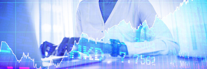 Poster - Composite image of stocks and shares