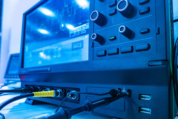 Poster - Laboratory Testing of electrical equipment.Experiments with electrical equipment. Quality checking.Diagnostics of electrical engineering.Electric light measurements.Voltage measurement.Electrician job