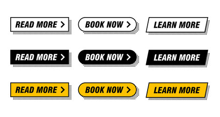 Poster - Black and Multicolor Vector Flat Web Buttons Set