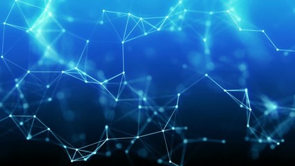 Wall Mural - blue network lines technology background
