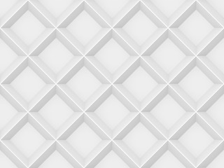 Poster - 3d rendering. seamless modern white gray square grid pattern wall design texture background.