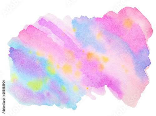 Bright Colorful Brushstroke Of Watercolor Paint A Spot Of