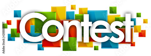 Fotomural contest word in colored rectangles background