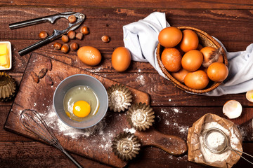 Wall Mural - Ingredients for the preparation of bakery products