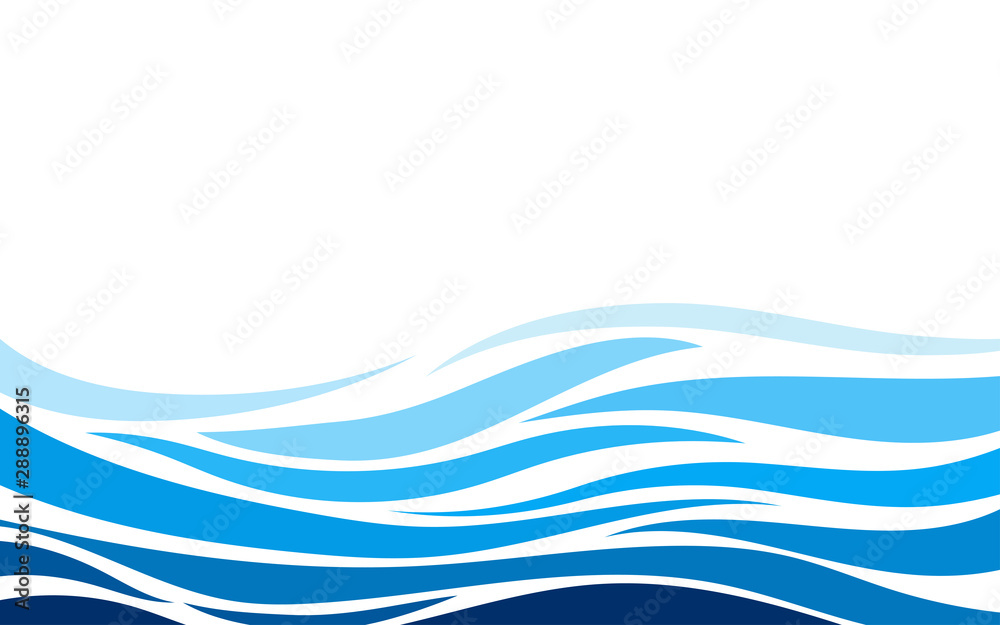 Blue line layer water wave concept design vector abstract background banner. - obrazy, fototapety, plakaty 