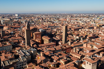 Bologna cityscape seen of 'Torre degli asinelli’.