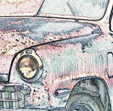 Close Up Of An Old And Rusty Car