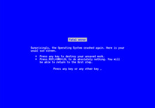 Blue Screen With Operating System Error Message