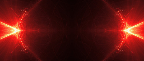 Wall Mural - red circular wave glow. kaleidoscope lighting effect.