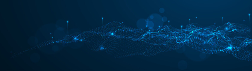 Aufkleber - Abstract background.  Particles liquid dynamic flow. Trendy fluid cover design.