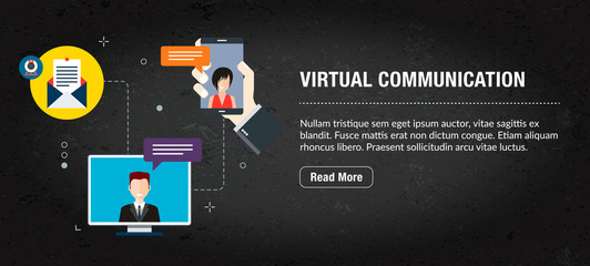 Wall Mural - virtual communication concept banner for internet.